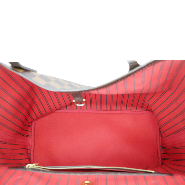 LOUIS VUITTON Neverfull MM Damier Ebene Tote Bag Brown