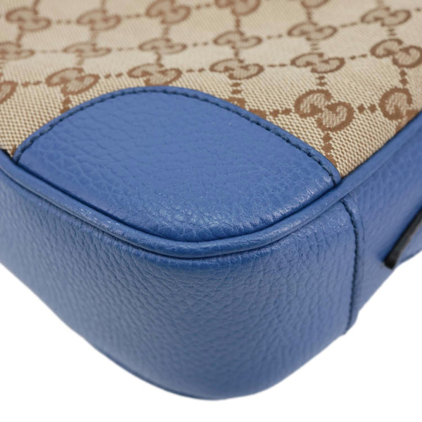 GUCCI Bree GG Canvas Leather Crossbody Bag Blue 449413