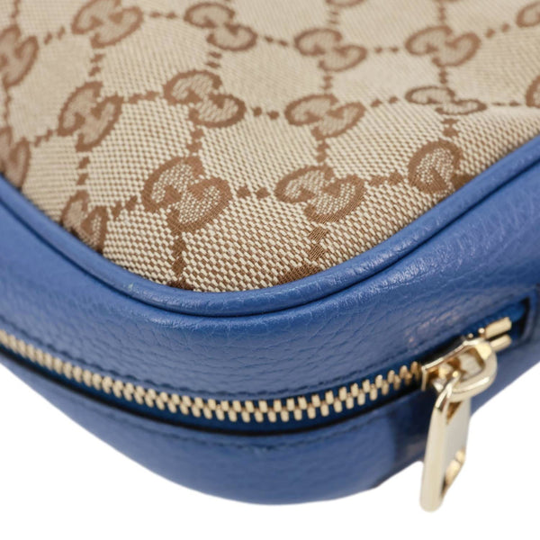 GUCCI Bree GG Canvas Leather Crossbody Bag Blue 449413