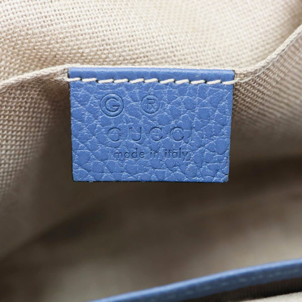 GUCCI Bree GG Canvas Leather Crossbody Bag Blue 449413