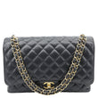 CHANEL Classic Double Flap Maxi Caviar Leather Shoulder Bag Black