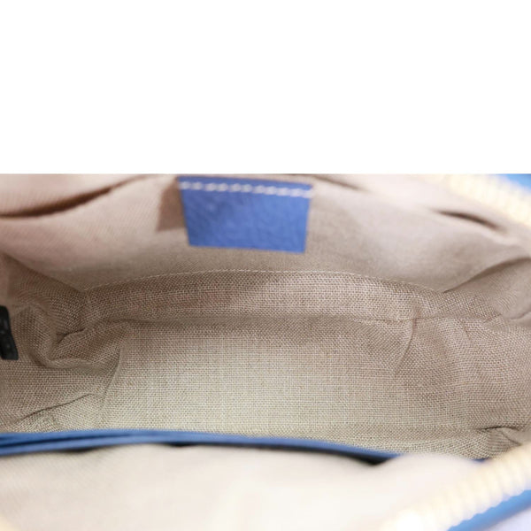 GUCCI Bree GG Canvas Leather Crossbody Bag Blue 449413