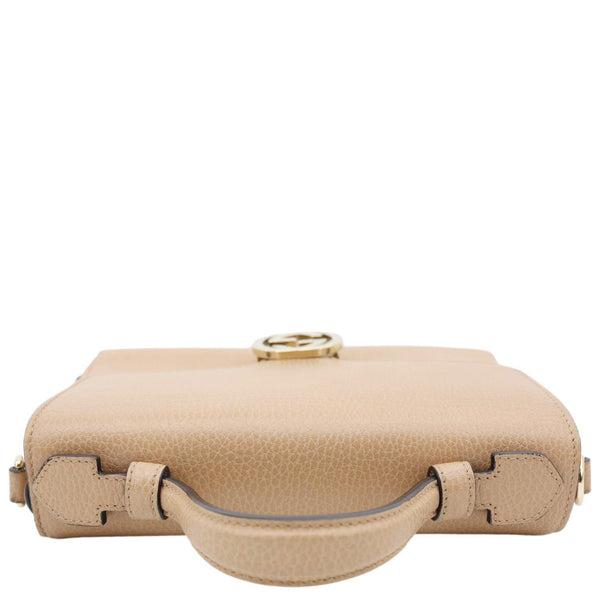 GUCCI Interlocking G Dollar Calfskin Leather Crossbody Bag Beige 510302