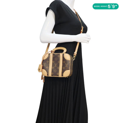 LOUIS VUITTON Valisette BB Monogram Canvas Shoulder Bag Brown