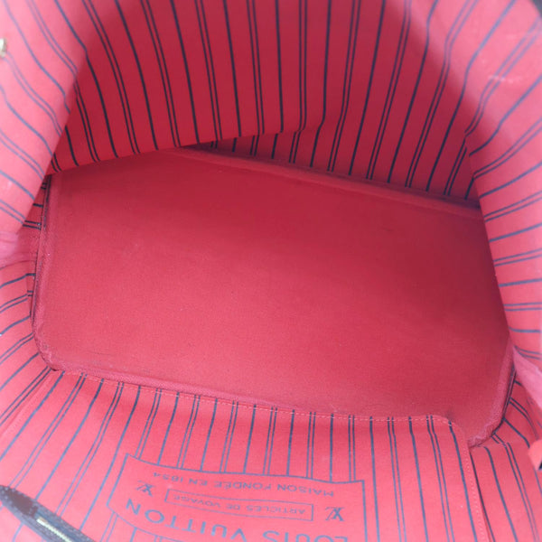 LOUIS VUITTON Neverfull MM Damier Ebene Tote Bag Brown