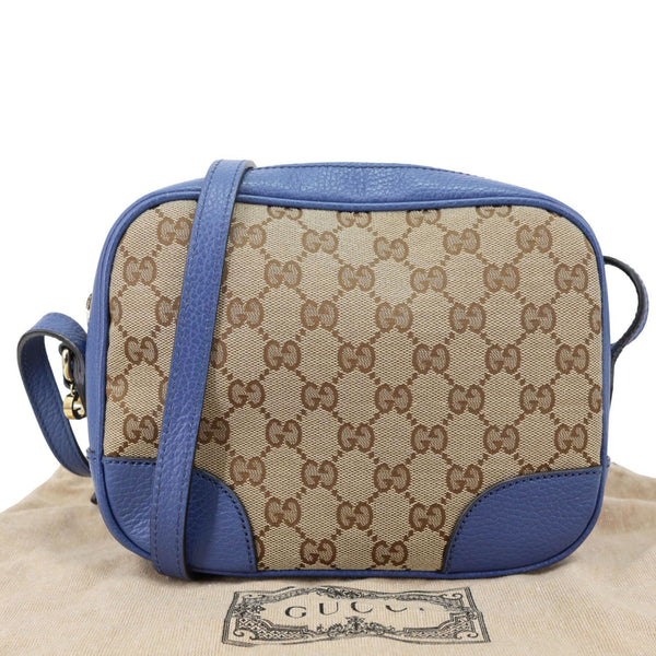 GUCCI Bree GG Canvas Leather Crossbody Bag Blue 449413