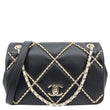 CHANEL Entwined Flap Small Lambskin Leather Chain Crossbody Black