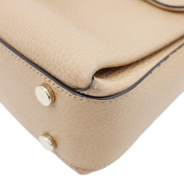 GUCCI Interlocking G Dollar Calfskin Leather Crossbody Bag Beige 510302