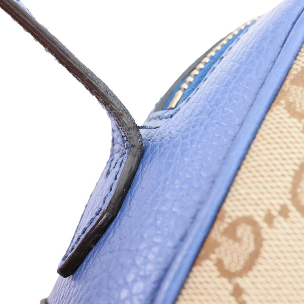 GUCCI Bree GG Canvas Leather Crossbody Bag Blue 449413