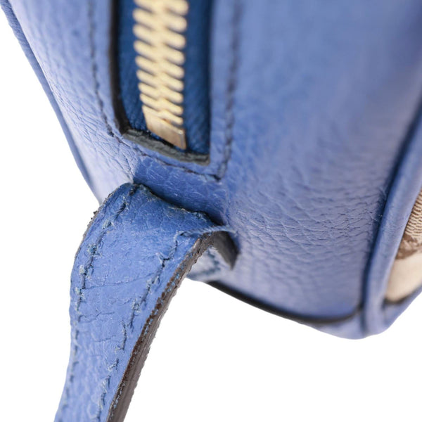 GUCCI Bree GG Canvas Leather Crossbody Bag Blue 449413