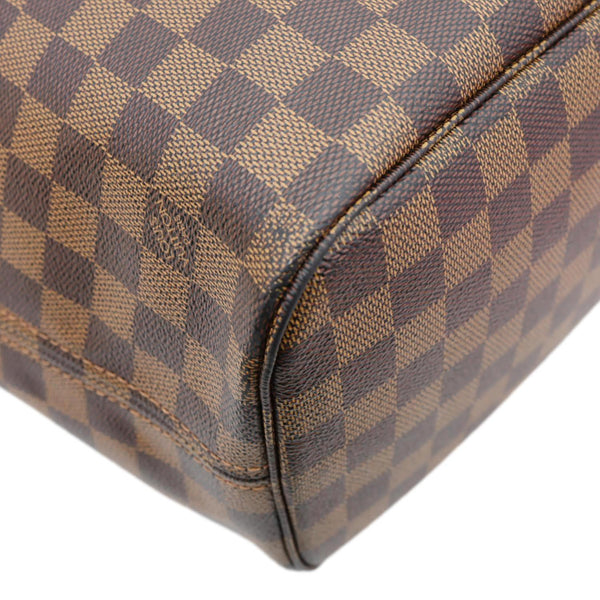 LOUIS VUITTON Neverfull MM Damier Ebene Tote Bag Brown