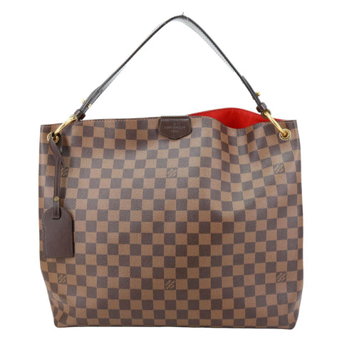 LOUIS VUITTON Graceful MM Damier Ebene Hobo Bag Brown