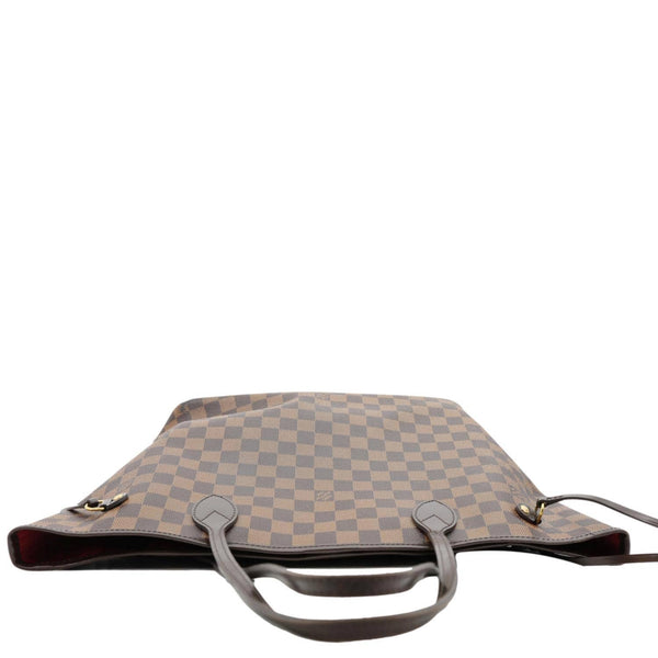 LOUIS VUITTON Neverfull MM Damier Ebene Tote Bag Brown