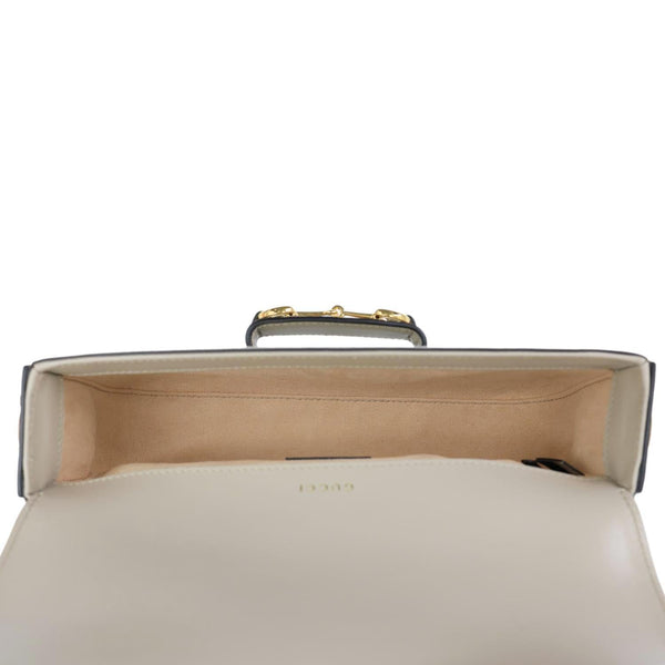GUCCI Horsebit 1955 Small GG Supreme Canvas Shoulder Bag Beige 735178