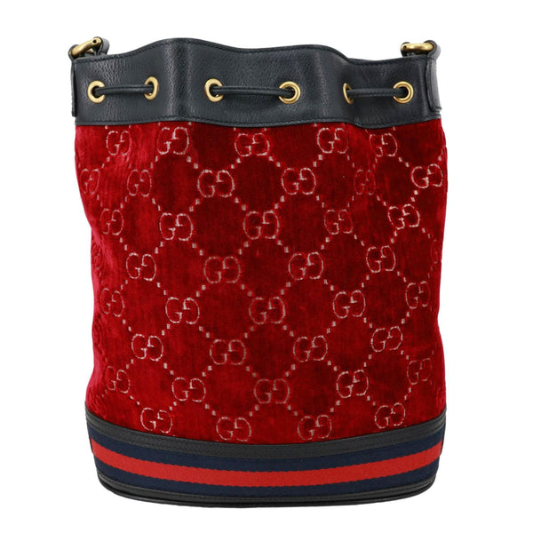 GUCCI GG Velvet Bucket Bag Red 574960