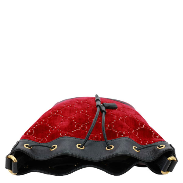 GUCCI GG Velvet Bucket Bag Red 574960