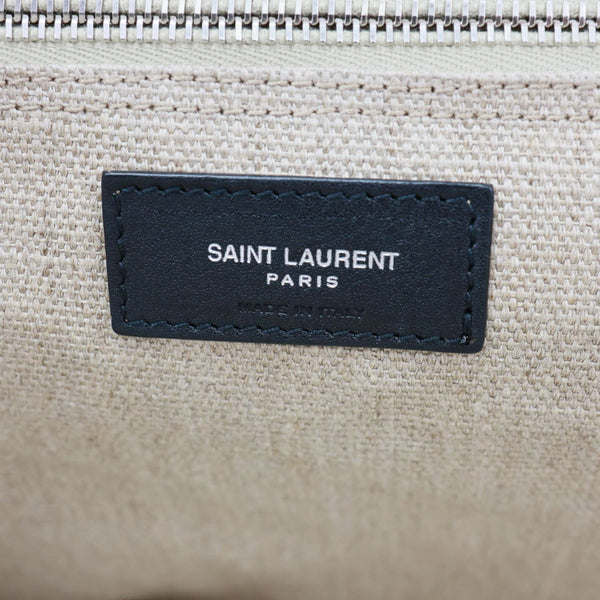 YVES SAINT LAURENT Rive Gauche Large Linen Leather Tote Bag White