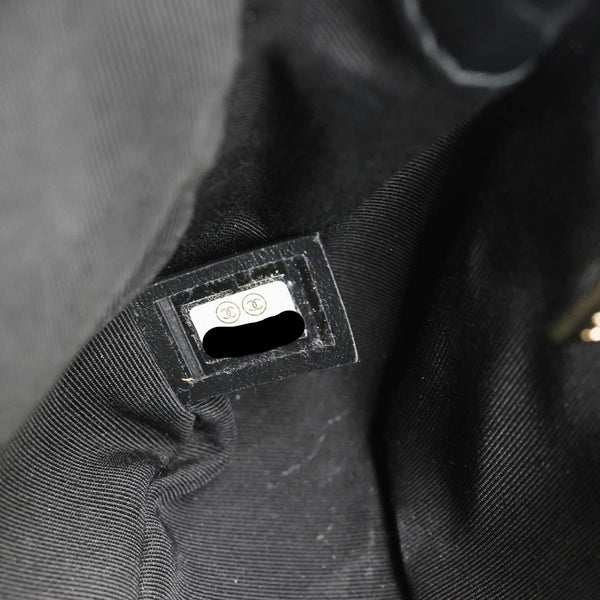 CHANEL Entwined Flap Small Lambskin Leather Chain Crossbody Black