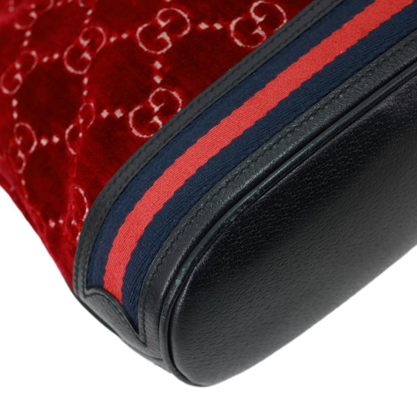GUCCI GG Velvet Bucket Bag Red 574960