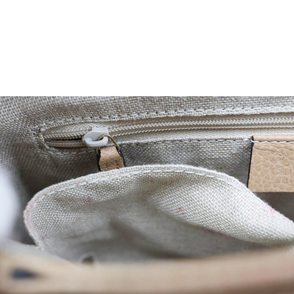 GUCCI Interlocking G Dollar Calfskin Leather Crossbody Bag Beige 510302