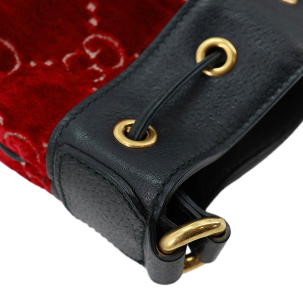 GUCCI GG Velvet Bucket Bag Red 574960