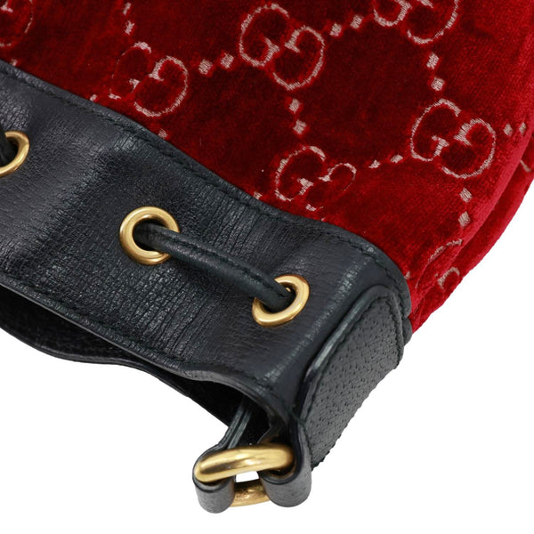 GUCCI GG Velvet Bucket Bag Red 574960
