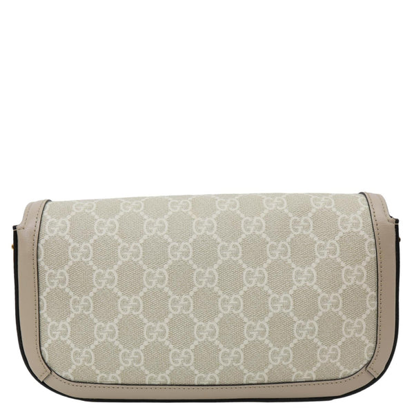 GUCCI Horsebit 1955 Small GG Supreme Canvas Shoulder Bag Beige 735178