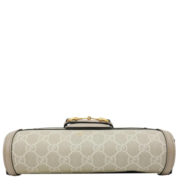 GUCCI Horsebit 1955 Small GG Supreme Canvas Shoulder Bag Beige 735178