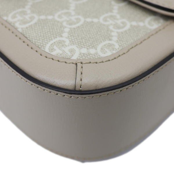 GUCCI Horsebit 1955 Small GG Supreme Canvas Shoulder Bag Beige 735178