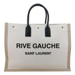 YVES SAINT LAURENT Rive Gauche Large Linen Leather Tote Bag White