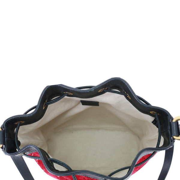 GUCCI GG Velvet Bucket Bag Red 574960