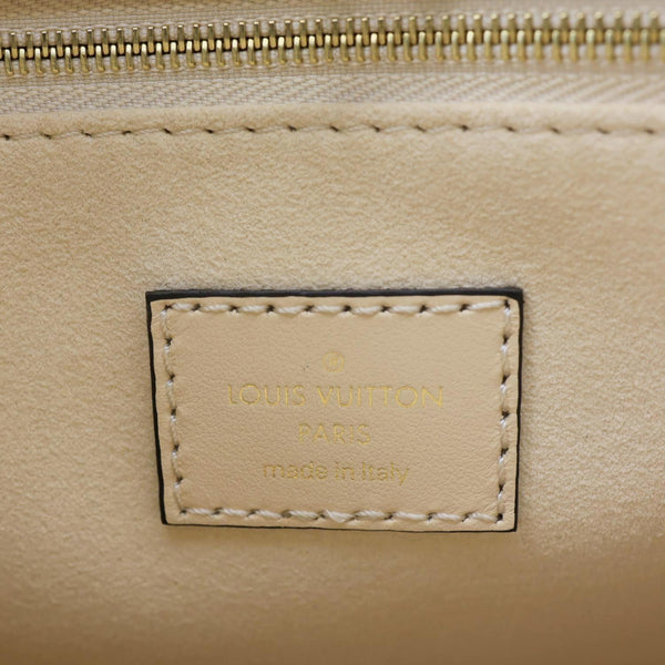 LOUIS VUITTON Onthego PM Monogram Empreinte Leather Shoulder Bag Off White