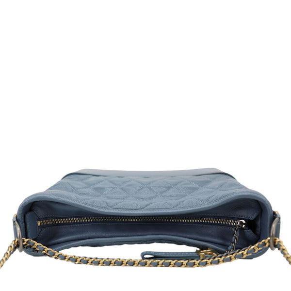 CHANEL Gabrielle Medium Patent Leather Hobo Bag Blue