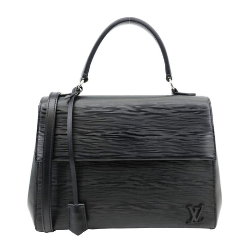LOUIS VUITTON Cluny MM Epi Leather Top Handle Shoulder Bag Black
