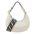 FENDI Fendigraphy Small Leather Hobo Bag Off White