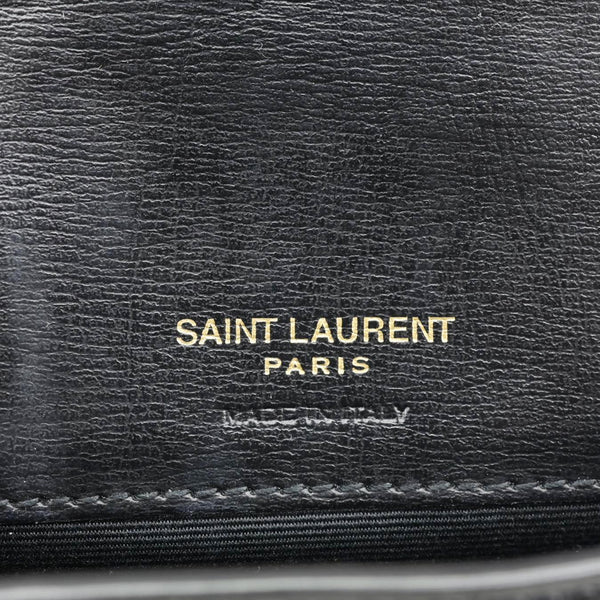 YVES SAINT LAURENT Classic Monogram Leather Crossbody Bag Black