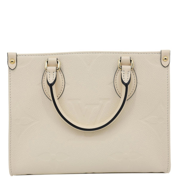 LOUIS VUITTON Onthego PM Monogram Empreinte Leather Shoulder Bag Off White