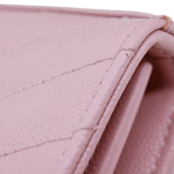 YVES SAINT LAURENT Cassandre Chevron Grain De Poudre Crossbody Bag Tender Pink