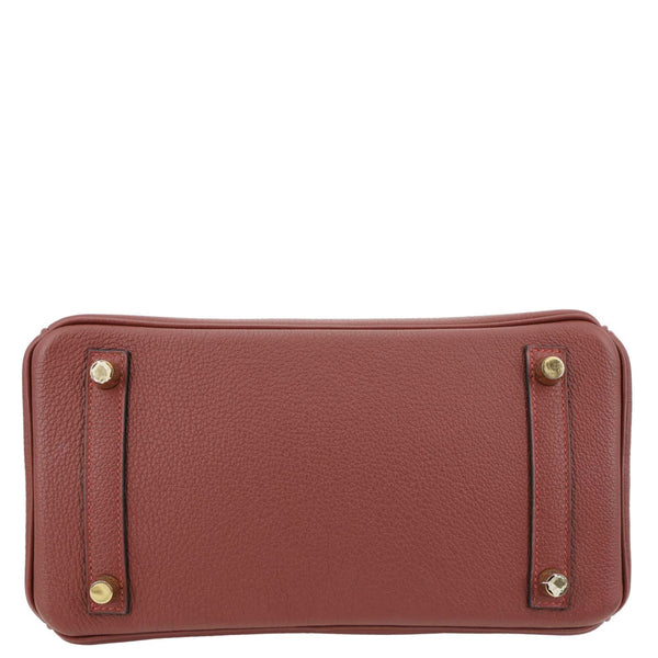 HERMES Birkin 25 Togo Leather Satchel Bag Burgundy