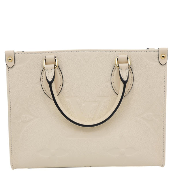 LOUIS VUITTON Onthego PM Monogram Empreinte Leather Shoulder Bag Off White