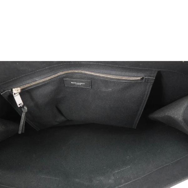 YVES SAINT LAURENT Rive Gauche Leather Tote Bag Black