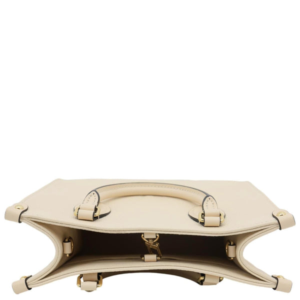 LOUIS VUITTON Onthego PM Monogram Empreinte Leather Shoulder Bag Off White