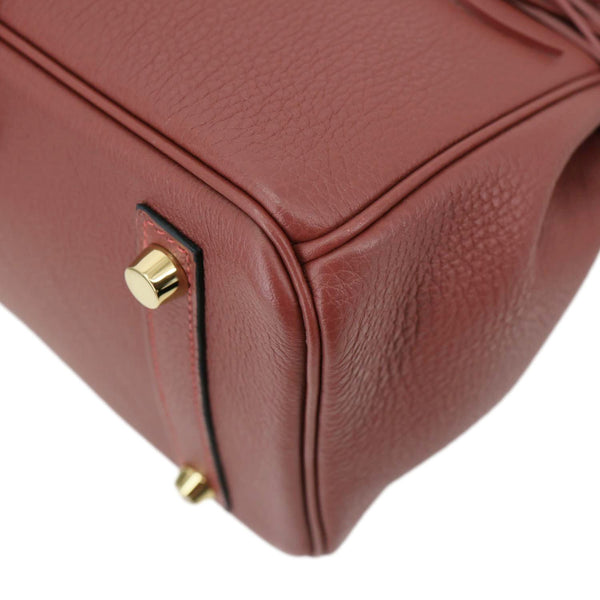 HERMES Birkin 25 Togo Leather Satchel Bag Burgundy