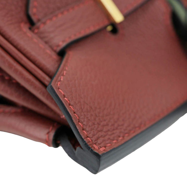 HERMES Birkin 25 Togo Leather Satchel Bag Burgundy