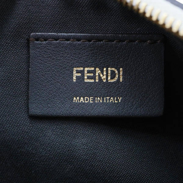 FENDI Fendigraphy Small Leather Hobo Bag Off White