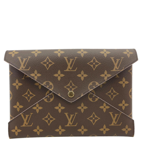 LOUIS VUITTON Kirigami Pochette Large Monogram Canvas Clutch Brown