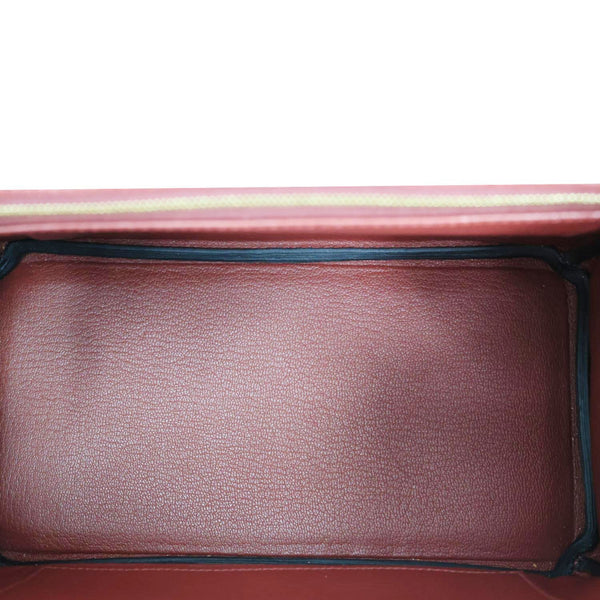 HERMES Birkin 25 Togo Leather Satchel Bag Burgundy