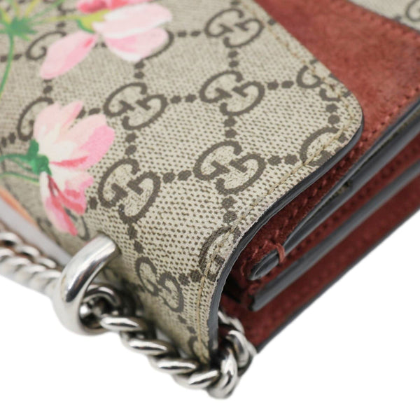 GUCCI Dionysus Small Blooms GG Supreme Canvas Shoulder Bag Beige 400249