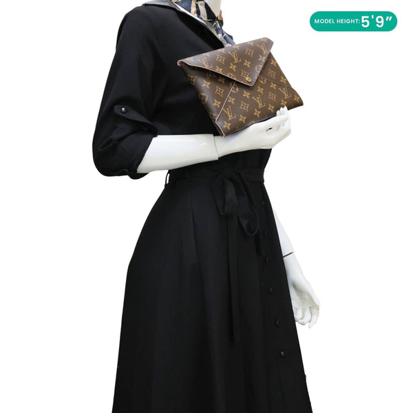LOUIS VUITTON Kirigami Pochette Large Monogram Canvas Clutch Brown