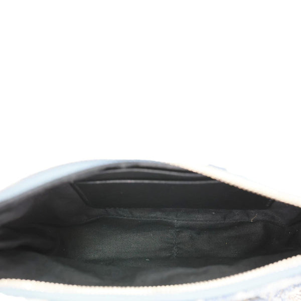 BALENCIAGA Le Cagole BB Mini Bleached Monogram Denim Crossbody Bag Blue